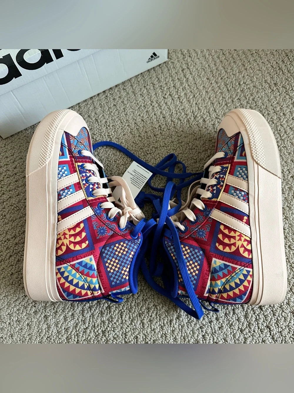 Adidas Bravada x Farm Rio Women’s High-Top platform Patterned Sneakers